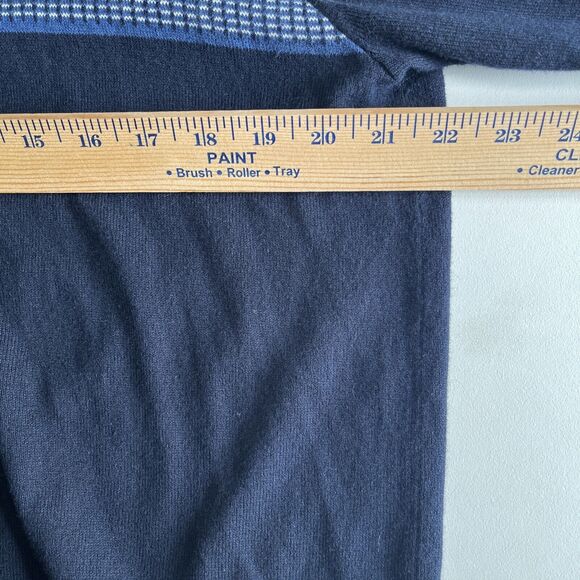 FAIRLANE Mens Navy Blue Knit Pullover Sweater Mock Neck cotton cashmere Sz L NEW - Picture 6 of 14